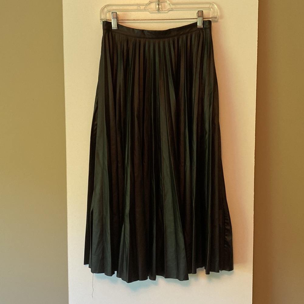 Molly Bracken faux leather pleated midi skirt